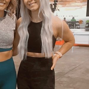 Joy Lab high neck mesh black sports bra